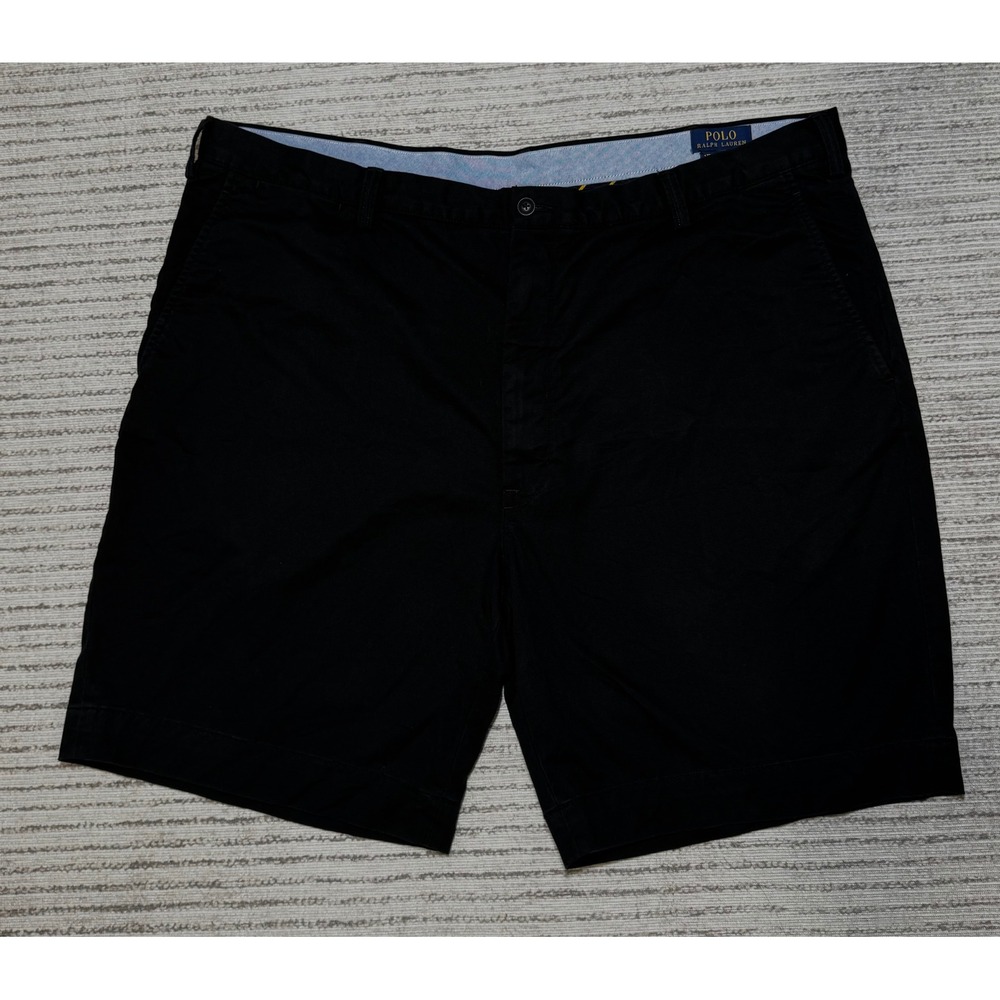 Polo Ralph Lauren Mens 44 Black Stretch Classic Fit Chino Shorts Solid Cotton